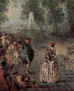 Jean antoine Watteau Das Ballvergnegen oil painting on canvas